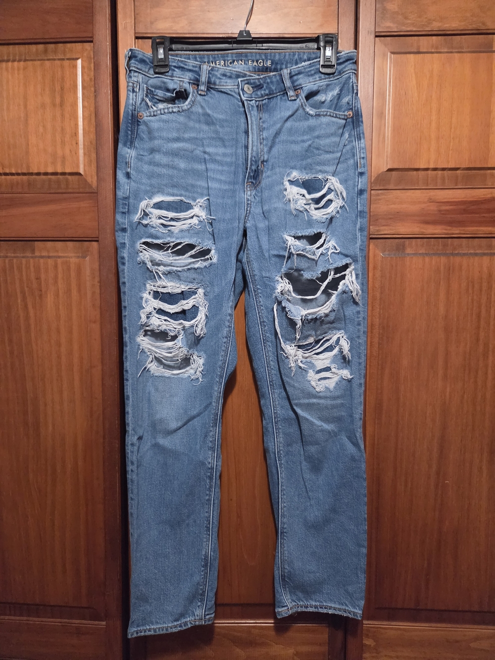 American Eagle Outfitters Women’s Distressed Mom Jeans